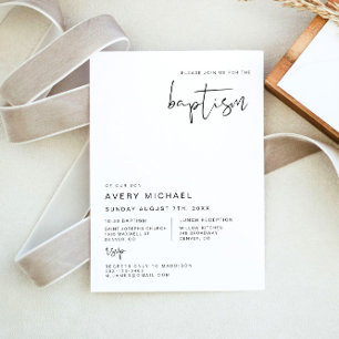 Invitación ADELLA Edgy Modern Minimal Neutral Simple Baptismo