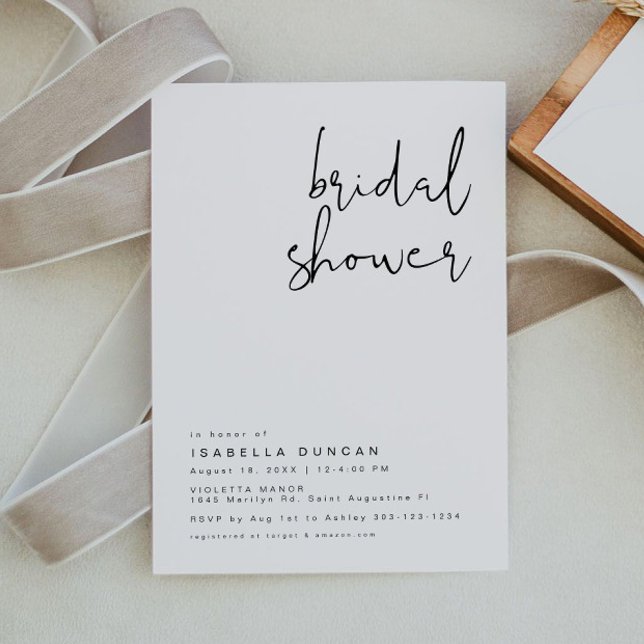 Invitación ADELLA Moderna Minimalista Sencilla Ducha Bridal (Subido por el creador)