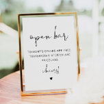 Invitación ADELLA Rótulo Minimalista Funny Open Bar<br><div class="desc">Este signo de barra abierta cuenta con un delicado tipo de letra manuscrito y un diseño minimalista moderno con una sencilla combinación de colores en blanco y negro. Cambie fácilmente el tipo de letra y el color de fondo para que coincidan con el evento. Es perfecto para un boda, una...</div>