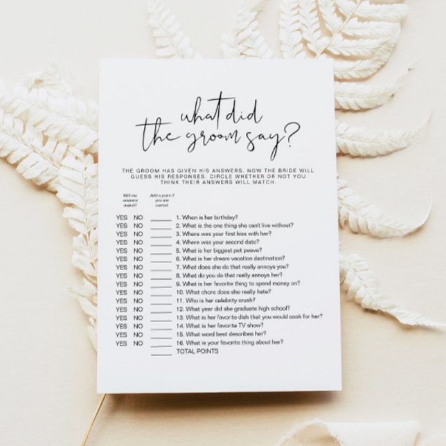 Invitación ADELLA Simple Qué Dijo El Groom Del Juego De Novia (Subido por el creador)