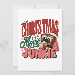 Invitación Adicto a Películas Retro de Navidad