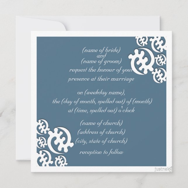 Invitación adinkra gye nyame (excepto Dios) agate azul (Anverso)