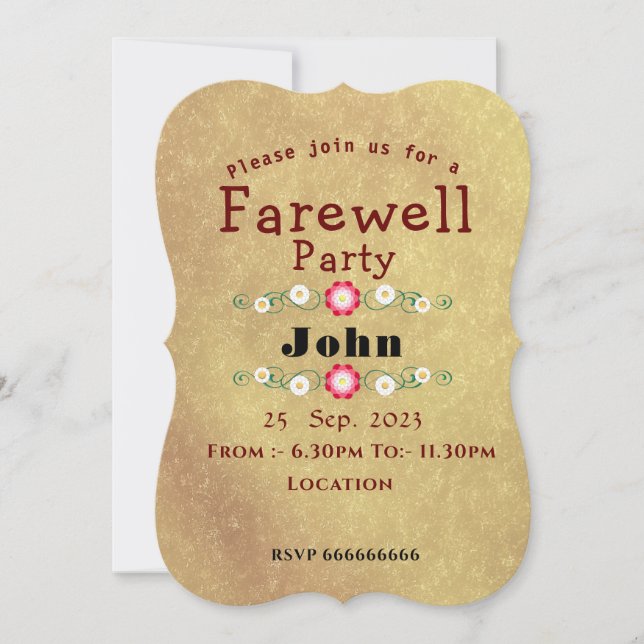 Invitación Adiós (Anverso)