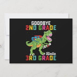 Invitación Adiós 2° grado Hola 3° grado T Rex Dinosaurio