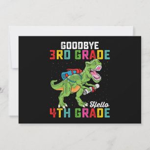 Invitación Adiós 3° grado Hola 4° grado T Rex Dinosaurio