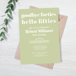 Invitación Adiós 40 Hola 50 cumpleaños