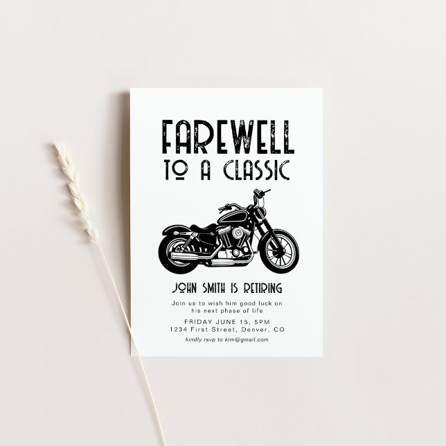 Invitación Adiós a la motocicleta clásica de retiro (Subido por el creador)