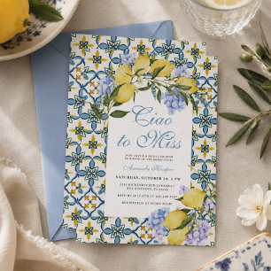 Invitación Adiós a la señorita Limón Italia Azulejos Despedid