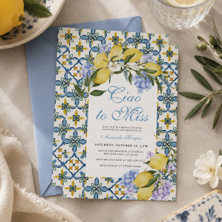 Invitación Adiós a la señorita Limón Italia Azulejos Despedid