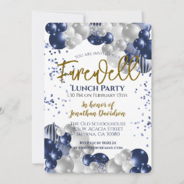 Invitación Adiós adiós retiro oro de plata azul