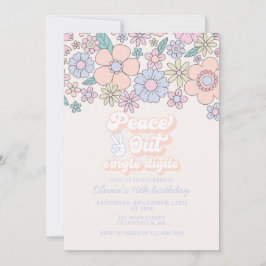 Invitación Adiós Dígitos Únicos Retro Cumpleaños 10