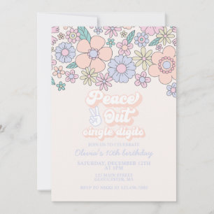 Invitación Adiós Dígitos Únicos Retro Cumpleaños 10