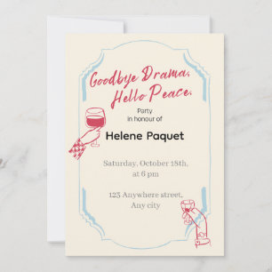 Invitación Adiós Drama Hola Paz Fiesta Divorcio Divertida