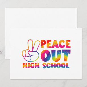 Invitación Adiós Escuela Camiseta Tie Dye Último Día De Escue