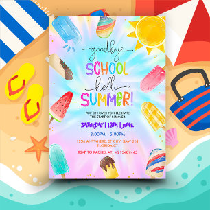 Invitación Adiós escuela Hola Fiesta de verano de pool