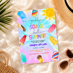Invitación Adiós Escuela Hola Fiesta de Verano en la Piscina