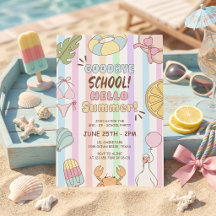 Adiós Escuela Hola Fiesta de Verano Rayas