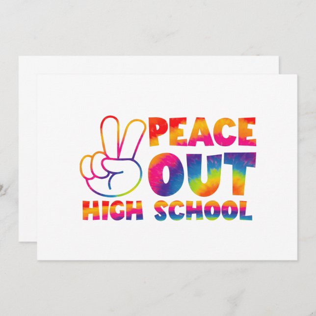 Invitación Adiós Escuela Secundaria Tie Dye Último Día De Esc (Anverso / Reverso)