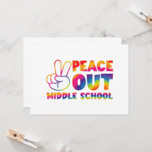 Invitación Adiós Escuela Secundaria Tie Dye Último Día De Esc