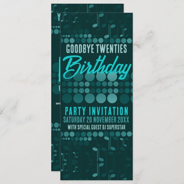 Invitación Adiós Fiesta de baile de adultos de cumpleaños 20 (Anverso / Reverso)