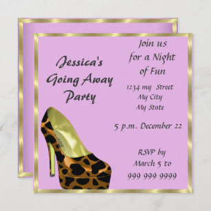 Invitación Adiós, fiesta de despedida, adiós Rosa