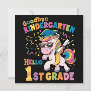 Invitación Adiós jardín de infancia hola 1er grado Unicornio