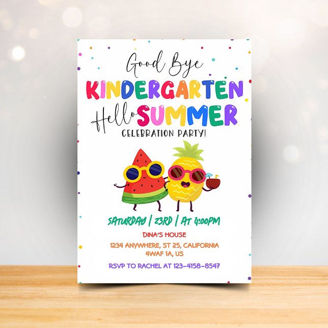 Invitación Adiós jardín de infancia Hola verano (Subido por el creador)