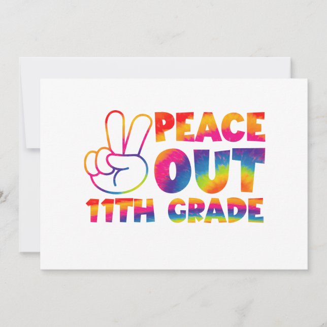 Invitación Adiós Paz Graduación Tie Dye  11º Grado (Anverso)