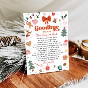Invitación Adiós por ahora de tu carta de Navidad del duende