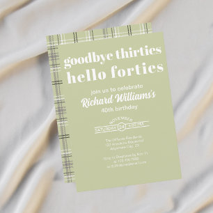 Invitación Adiós Treinta, Hola Cuarenta Cumpleaños 40