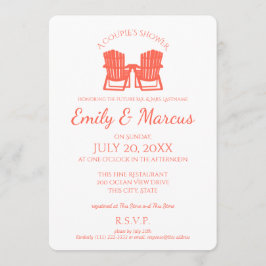 Invitación Adirondack preside la ducha de la pareja coral