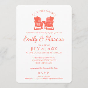 Invitación Adirondack preside la ducha de la pareja coral