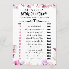 Invitación Adivagación floral sobre quién novia o novio en el