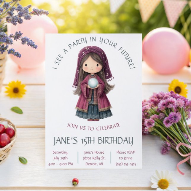 Invitación Adivina, Bola de Cristal, Cumpleaños de Niños  (Subido por el creador)