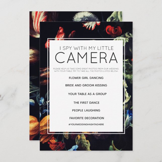 Invitación Adivina con mi pequeña cámara Juego de boda (Anverso / Reverso)