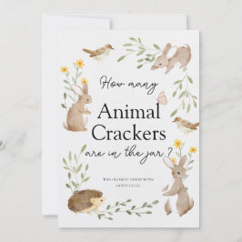 Invitación Adivina cuántas crestas Woodland Baby Shower Card