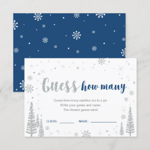 Invitación Adivina Cuántos Juego de Baby Shower de Invierno