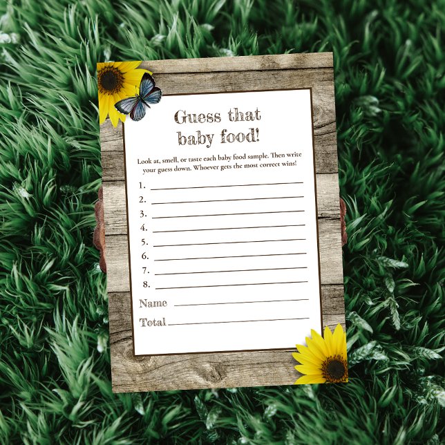 Invitación Adivina el girasol ruso en Baby Shower (Subido por el creador)