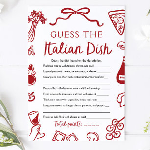 Invitación Adivina el Plato Italiano Juego para Despedida de 