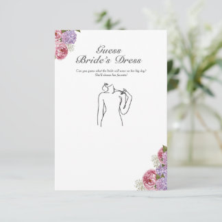 Invitación Adivina el vestido Juego floral para la fiesta de