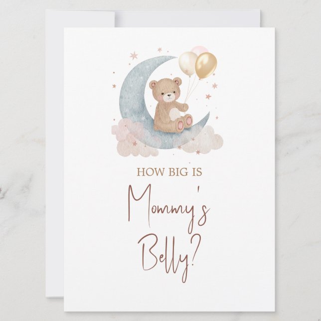 Invitación Adivina lo grande que es la carta de mi Belly (Anverso)