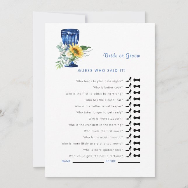 Invitación Adivina mediterránea quién dijo que el juego de la (Anverso)