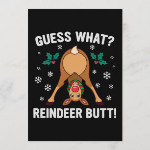 Invitación Adivina Qué Chiste De Navidad De Trasero De Reno