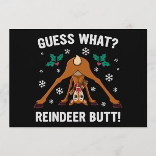 Invitación Adivina Qué Chiste De Navidad De Trasero De Reno