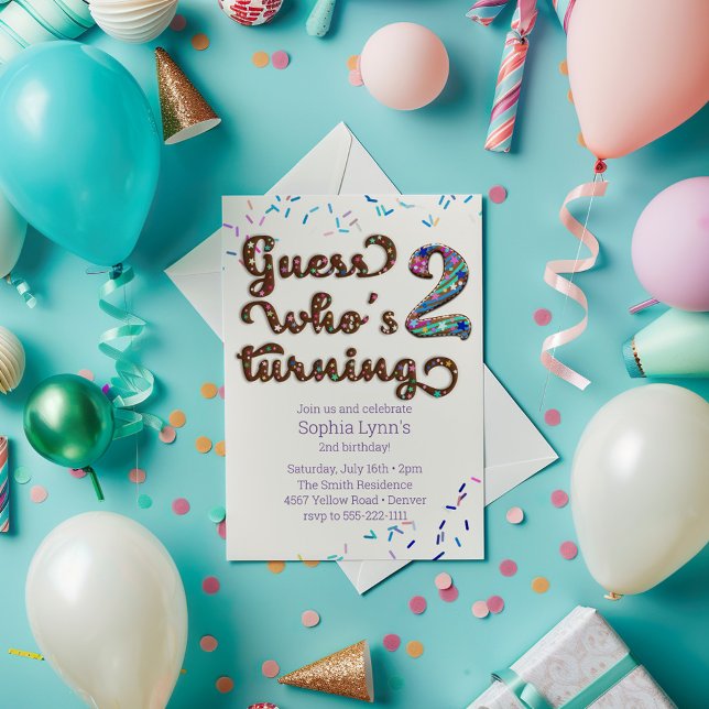 Invitación Adivina quién cumple 2 años con la galleta con los (Subido por el creador)