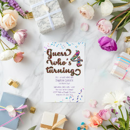 Invitación Adivina quién cumple 4 años con las rociadas