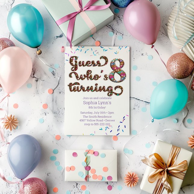 Invitación Adivina quién cumple 8 años (Subido por el creador)
