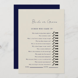 Invitación Adivina quién dijo que era un juego de ducha