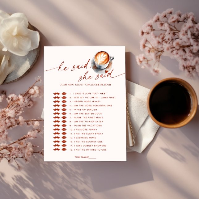 Invitación Adivina Quién Dijo Que Es El Coffee Bridal Shower  (Subido por el creador)
