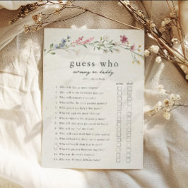 Invitación Adivina quién es el juego de Baby Shower de mamá o